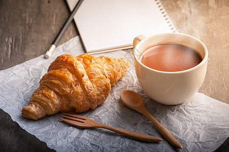 Croissunt 孔滴日记食物笔记本记事本烹饪木头咖啡店可可厨房黄油图片