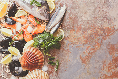 海食类组织盐水动物小龙虾柠檬市场食物烹饪饮食水产桌子图片