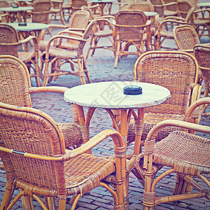 街头咖啡厅椅子篮子发射露台酒馆餐厅扶手椅旅行座位景观图片