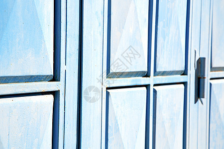 蓝色铁链生锈的莫罗科窗户建筑安全挂锁铰链锁孔古董金属隐私建筑学图片
