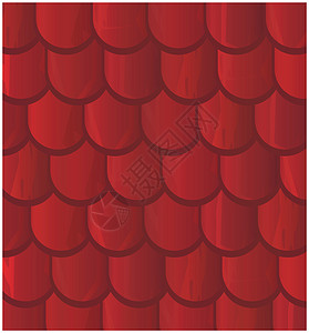 无缝红粘土屋顶砖块的矢量纹理说明 板块材料建筑学黏土红色建造插图房子瓷砖图片