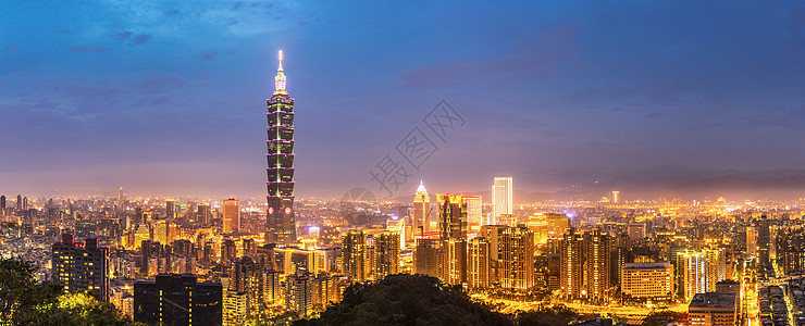 台北天空线全景摩天大楼旅行日落办公楼景点建筑学金融中心场景旅游图片