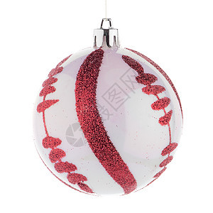 红圣诞装饰装饰品庆典季节性玩具玻璃红色圆形白色磨砂图片