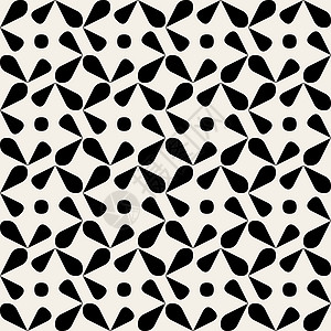 无矢量接缝黑白圆形环形形状 几何模式装饰品白色正方形窗饰纺织品马赛克墙纸创造力装饰黑色图片