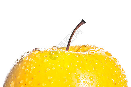 带有文字空间的湿黄色美味苹果花园水果小吃宏观团体食物饮食果汁营养图片