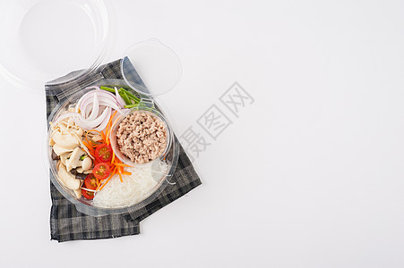 清洁食品午餐盒饮食蔬菜送货厨师晚餐沙拉奢华营养融合饭馆图片