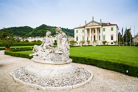 维琴察 威尼托 意大利别墅 建于 18 吨艺术窗户公园建筑师柱子奢华历史雕像场景文化图片