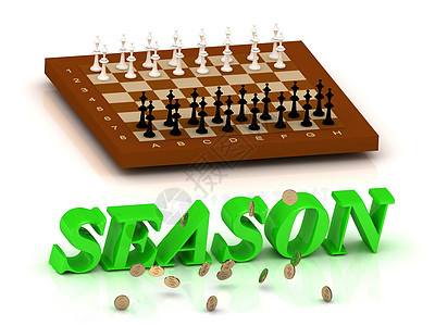 season绿色字母和象棋的Season注册背景