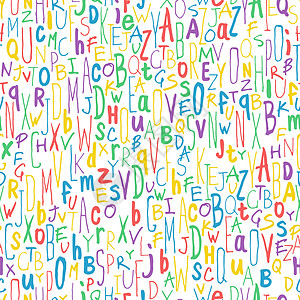 色彩多彩的不同字母 字母缩放无缝模式 手绘手工书法字体学校潮人绘画收藏艺术草图白色图片
