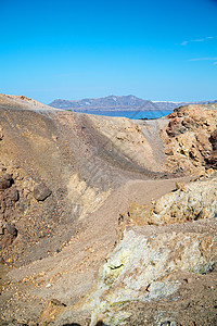 南坦托里尼冰川中地中海海的火山图片