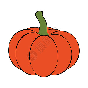 万圣节南瓜矢量插图在白色背景中被孤立橙子季节卡通片蔬菜标识插画