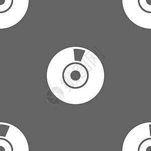 CD 或 DVD 图标符号 灰色背景上的无缝模式 矢量软件圆圈磁盘蓝色圆形记录音乐插图贮存技术图片