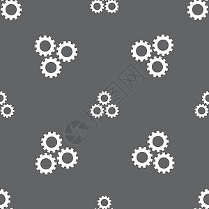 COg 设置符号图标 Cogw轮齿轮机用机械符号 灰色背景上的无缝模式 矢量标签边界商业按钮令牌框架插图齿轮维修服务图片