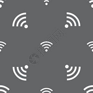 无线网络标志 无线网络符号 无线网络图标区 灰色背景上的无缝模式 向量创造力上网信号标签按钮质量互联网令牌邮票网站图片