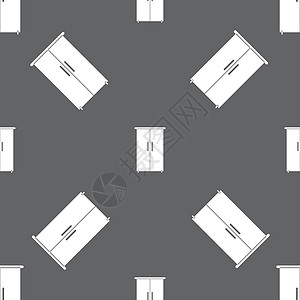 纸板图标符号 灰色背景上的无缝模式 矢量家具橱柜圆形内阁角落按钮海豹创造力衣服标签图片