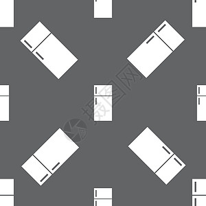 冷冻器图标符号 灰色背景上的无缝模式 矢量金属厨房器具纽扣冰箱食物贮存插图冻结图片