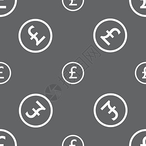 英镑图标符号 在灰色背景上的无缝模式 矢量王国库存商业货币插图现金绘画全球购物交换图片