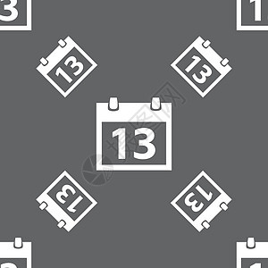 日历符号图标 日月符号 日期按钮 灰色背景上的无缝模式 矢量邮票框架令牌插图质量创造力边界标签背景图片