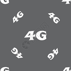 4G 符号图标 移动电信技术符号 灰色背景上的无缝模式 矢量标签标准质量令牌电话数据边界互联网邮票框架图片