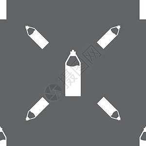 有饮料图标符号的塑料瓶 灰色背景上的无缝模式 矢量可乐矿物塑料玻璃瓶子苏打瓶装果汁图片