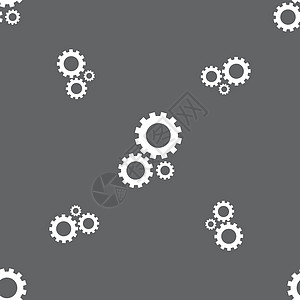 COg 设置符号图标 Cogw轮齿轮机用机械符号 灰色背景上的无缝模式 矢量技术维修框架按钮标签服务边界邮票插图车轮图片