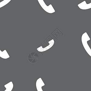 电话签名图标 支持符号 呼叫中心 灰色背景上的无缝模式 向量热线插图服务徽章咨询顾客海豹令牌标签圆圈插画