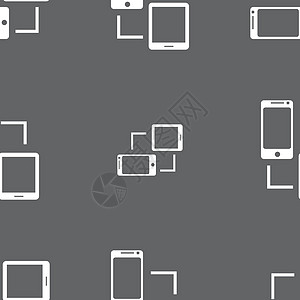 同步标志图标 传播者同步符号 数据交换 灰色背景上的无缝模式 向量海豹创造力互联网电脑圆圈徽章质量手机电话邮票插画