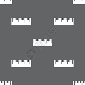 标尺符号图标 学校工具符号 灰色背景上的无缝模式 矢量创造力令牌教育测量直尺绘画海豹统治者按钮数学背景图片