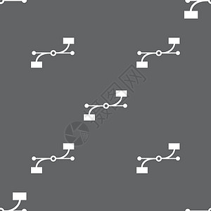 贝塞尔曲线图标符号 灰色背景上的无缝模式 矢量教育徽章工具顶点横幅控制作品节点光标网络图片