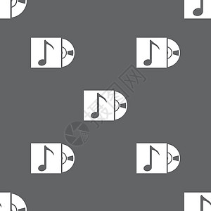 cd 播放器图标符号 在灰色背景上的无缝模式 矢量艺术按钮液晶音乐插图光盘激光唱机电子产品耳机图片