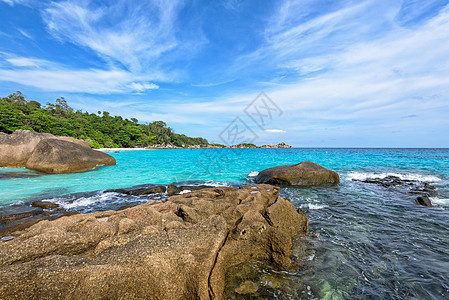 泰国暑夏海天空热带海岸景点海景岩石冲浪旅游海洋风景图片