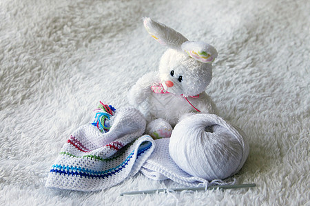 编织羊毛纤维材料爱好针线活细绳玩具白色粘胶手指图片