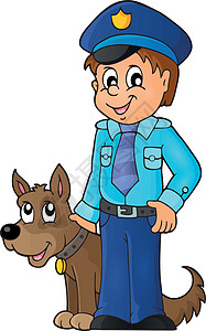 配有警卫狗图像1的警察图片