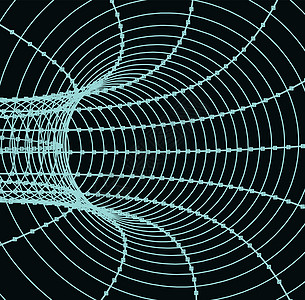 3d 抽象隧道或管插图圆圈速度管道数据线条强子建筑学连接电缆图片