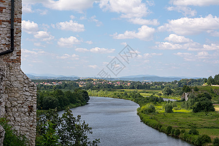 波兰Tyniec的Vistula河水平自然图片