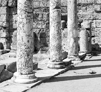在Asia火鸡 柱子和罗马人中建造的旧建筑古董旅游石头体育场火鸡考古学寺庙历史废墟城市图片
