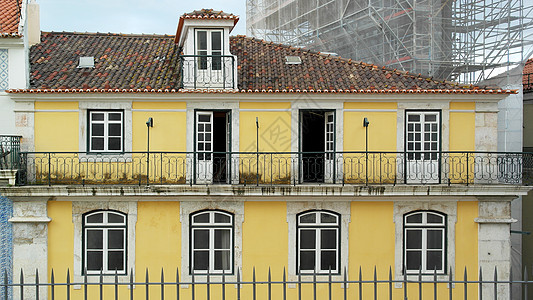 一些窗口的详情 葡萄牙里斯本里斯本住宅阳台纹理建筑学旅行市中心房子窗框旅游城市图片