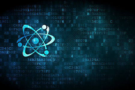 数字背景上的科学概念分子实验室学校屏幕技术原子生物学监视器化学轨道教育图片