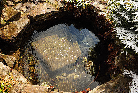 水源金融花园金子石头黄色现金风俗游客波纹反射图片