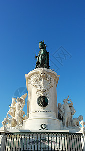 约瑟夫国王圣像 葡萄牙里斯本场景雕塑景观建筑人群纪念碑商业风景吸引力历史性图片