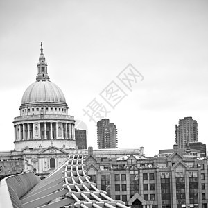 英国古老建筑和风平土的隆登圣保罗大教堂首都天空建筑学圆顶石头地标王国国家大教堂信仰图片