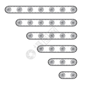6个传送带 许多可旋转轮图片