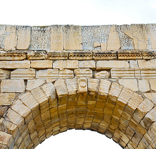 罗马古老的罗曼腐烂的纪念碑 在非洲摩洛科瓦卢比利斯砖块场地古董石头马赛克城市历史建筑学植物堡垒图片