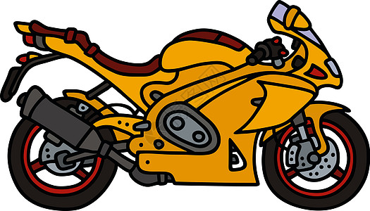 黄色摩托车车辆游览运动发动机机器卡通片运输骑士图片