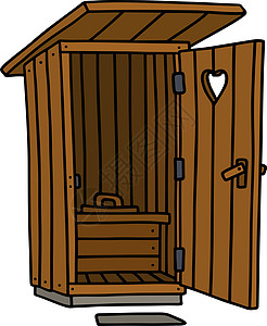 旧木制厕所盒子壁橱建筑小屋卡通片历史私人卫生乡村窝棚图片