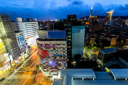台北天线台湾旅游商业景点日落办公楼目的地城市旅行摩天大楼市中心图片