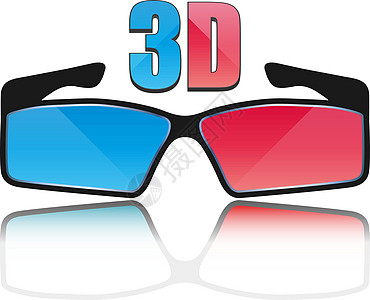 图标 3D 眼镜 矢量说明图片