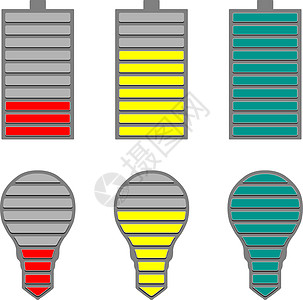 元宵节灯一套指标 矢量说明充电器亮度收费电压累加器活力充值燃料绿色插图插画