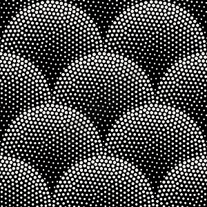 无矢量接缝的黑白半通硬化半圆半圆平面模式图片