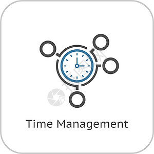 时间观念时间管理图标 业务概念工作成功人物插图经理日程员工时钟组织速度插画